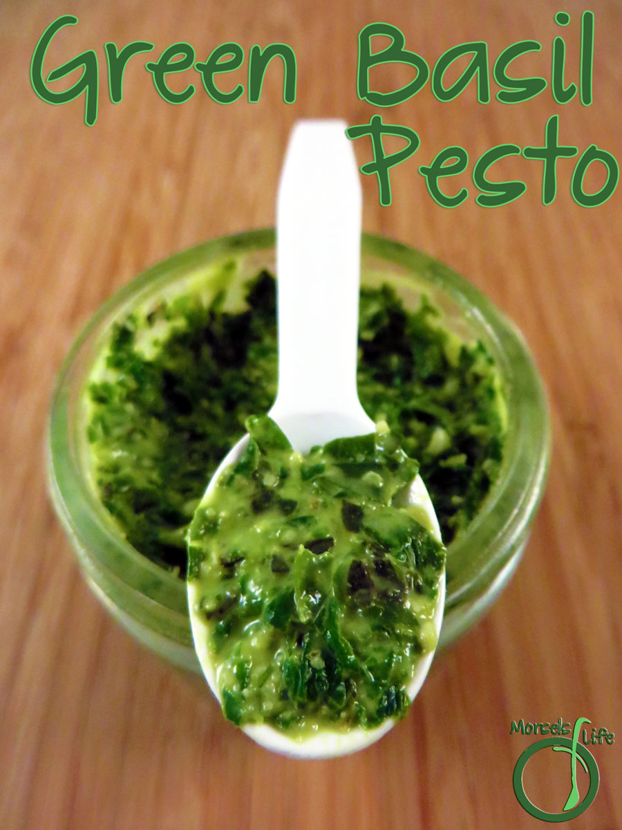 Morsels of Life - Green Basil Pesto - A simple green basil pesto. Keep your pesto green with one simple step.