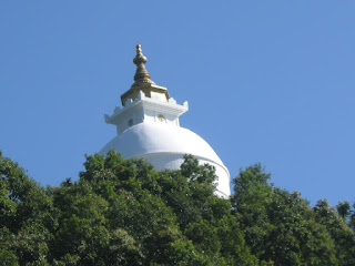 the World Peace Stupa overlooking Pokhara