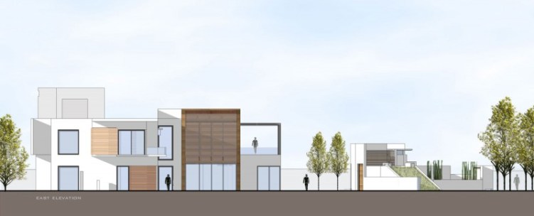 Casa Dividida en Torno a un Patio Central Grande y Piscina con Borde