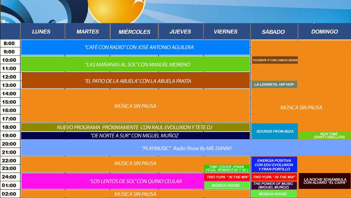 Si pinchas en el dibujo de abajo podrás ver la programación de SOL FM CÓRDOBA 94.4