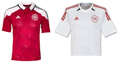 Denmark Home+Away Euro 2012 Kits (Adidas)