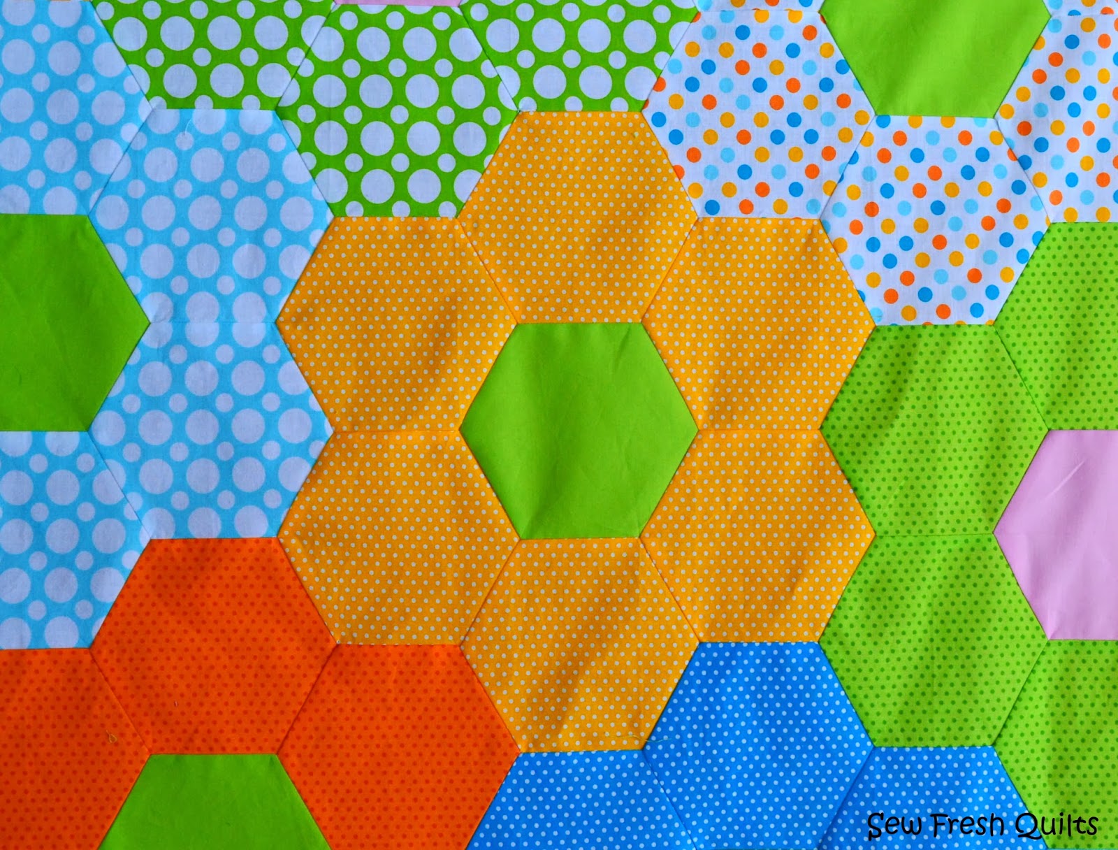 Sew Fresh Quilts Tutorial for Sewing Hexagons by Machine