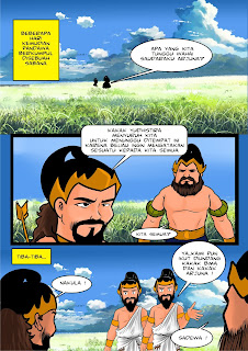 Contoh komik pesanan bertema wayang : "mengenalkan sifat ...
