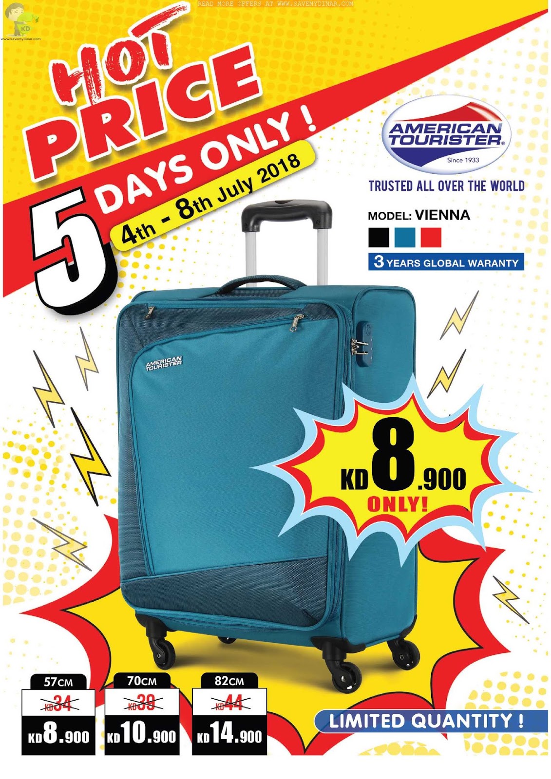 American Tourister Kuwait Half Price SaveMyDinar Offers, Deals