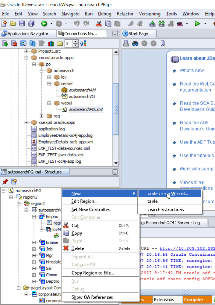 Oracle Application Framework: Internal LOV in OAF