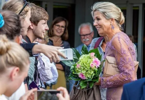 Queen Maxima wore Natan - Edouard Vermeulen embroidered lace and tulle dress. Alzheimer Nederland's 35th anniversary this year