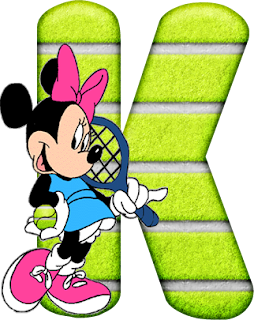 Abecedario de Minnie Jugando al Tenis. Minnie Playing Tennis Alphabet.