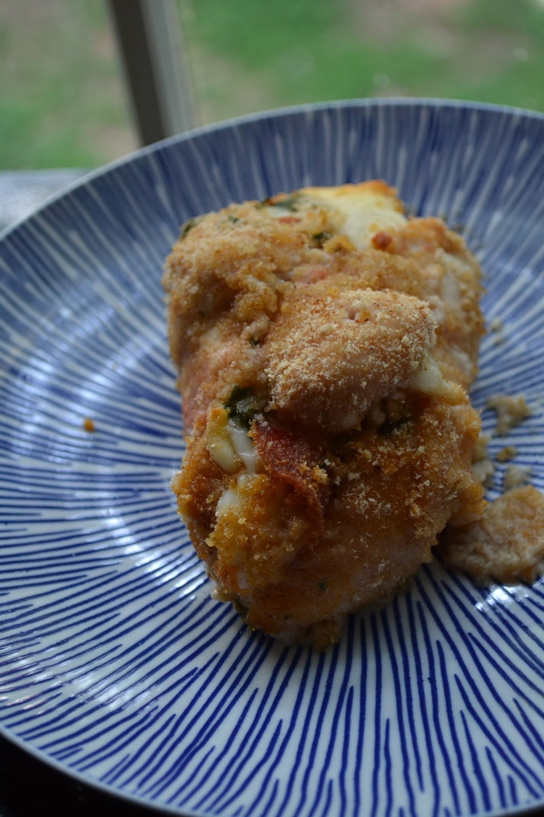 Pepperoni Stuffed Rolled Chicken