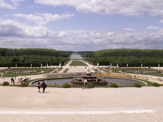 view from the back of the palace of versailles in france