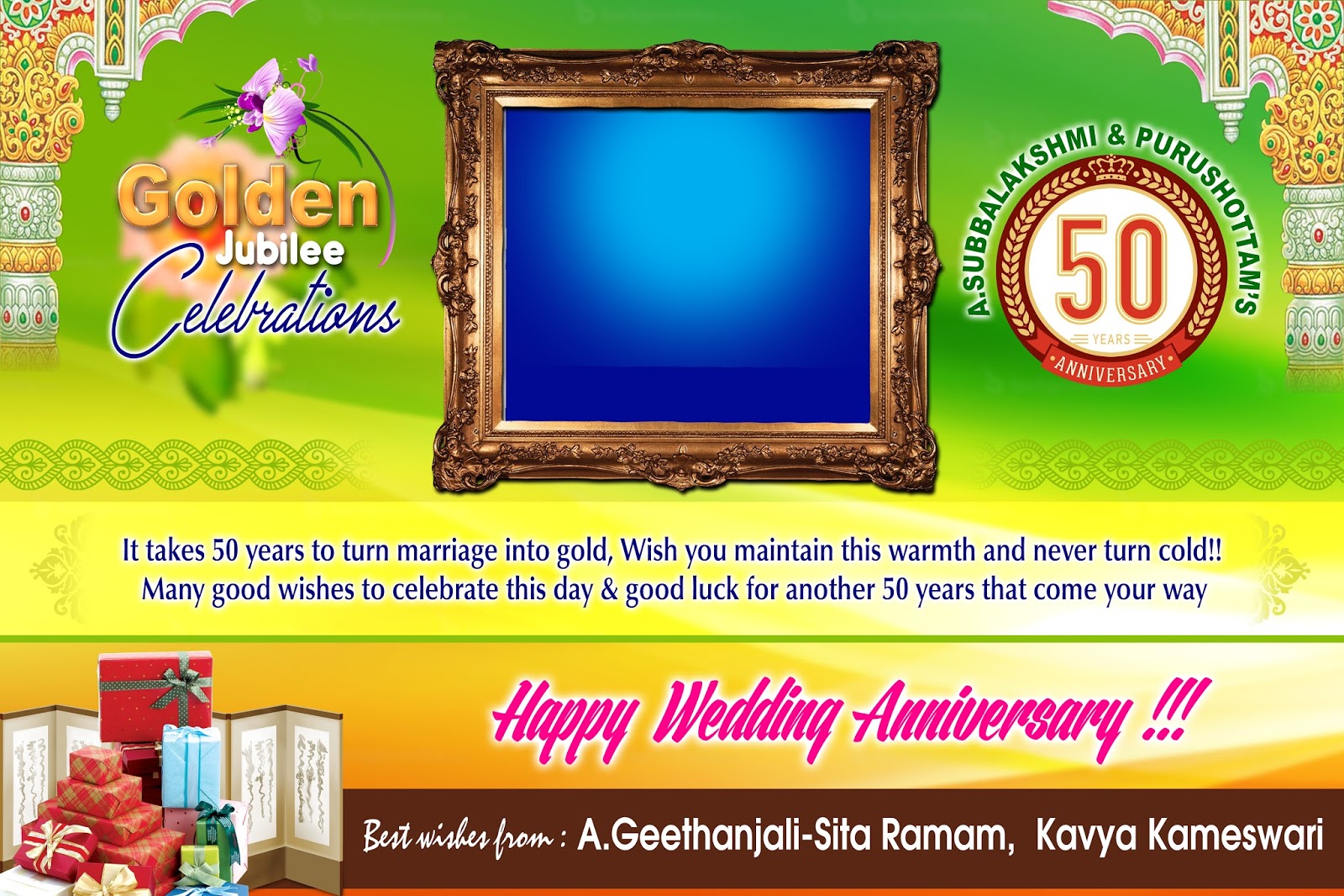 Golden Jubilee Invitation Card Psd Template free downloads naveengfx