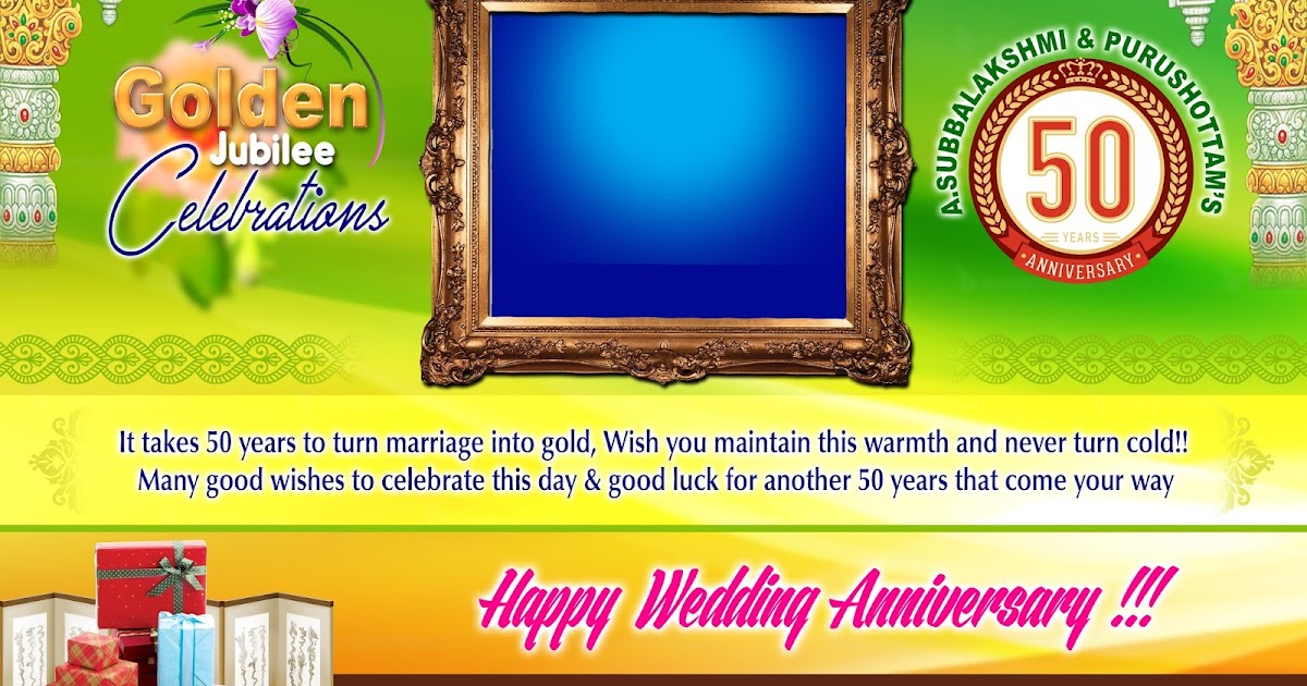 Golden Jubilee Invitation Card Psd Template free downloads naveengfx