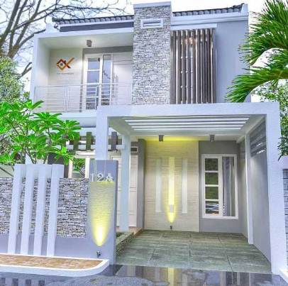 Bentuk Depan Rumah Minimalis 2 Lantai Desain Modern