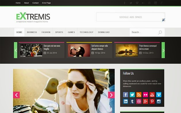 Extremis Responsive Blogger Template