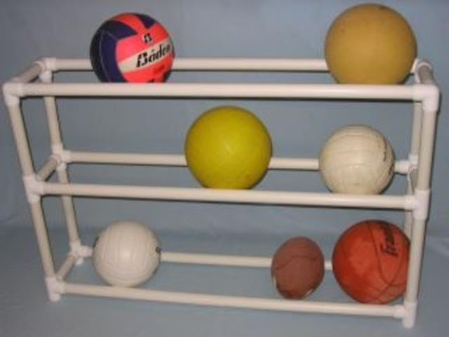Make a ball organize for the garage with PVC pipe :: OrganizingMadeFun.com