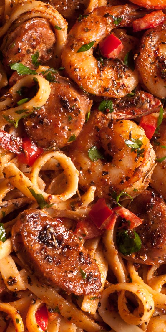 CREAMY CAJUN SHRIMP PASTA WITH SAUSAGE #creamy #cajun #shrimp #pasta #pastarecipes #sausage CREAMY CAJUN SHRIMP PASTA WITH SAUSAGE #creamy #cajun #shrimp #pasta #pastarecipes #sausage