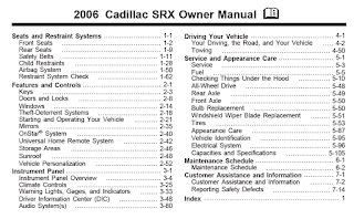 Download 2006 Cadillac SRX Owner Manual 2006 Cadillac SRX Owner Manual