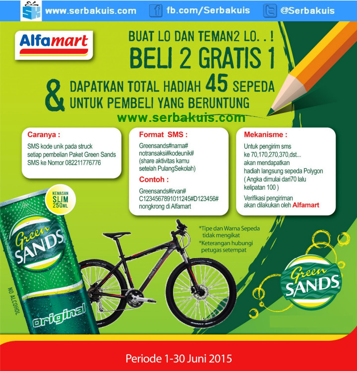 Promo Green Sands Alfamart Berhadiah 45 Sepeda Polygon