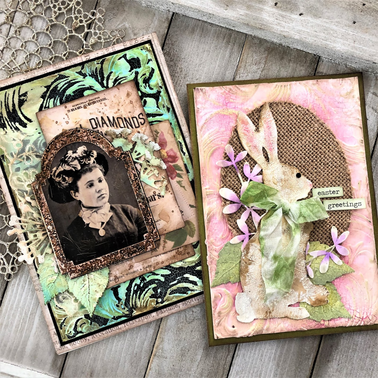 sarascloset Tim Holtz New 3D Embossing and Seth Apter's Baked Velvet Powders Tutorial