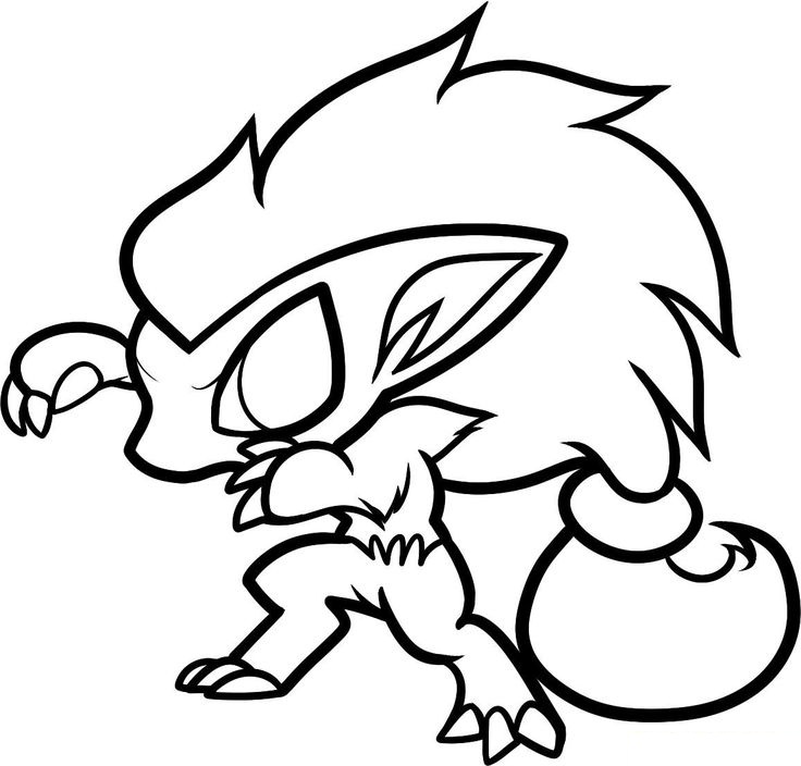 Dibujos de Chibi Zoroark para Colorear, Pintar e Imprimir