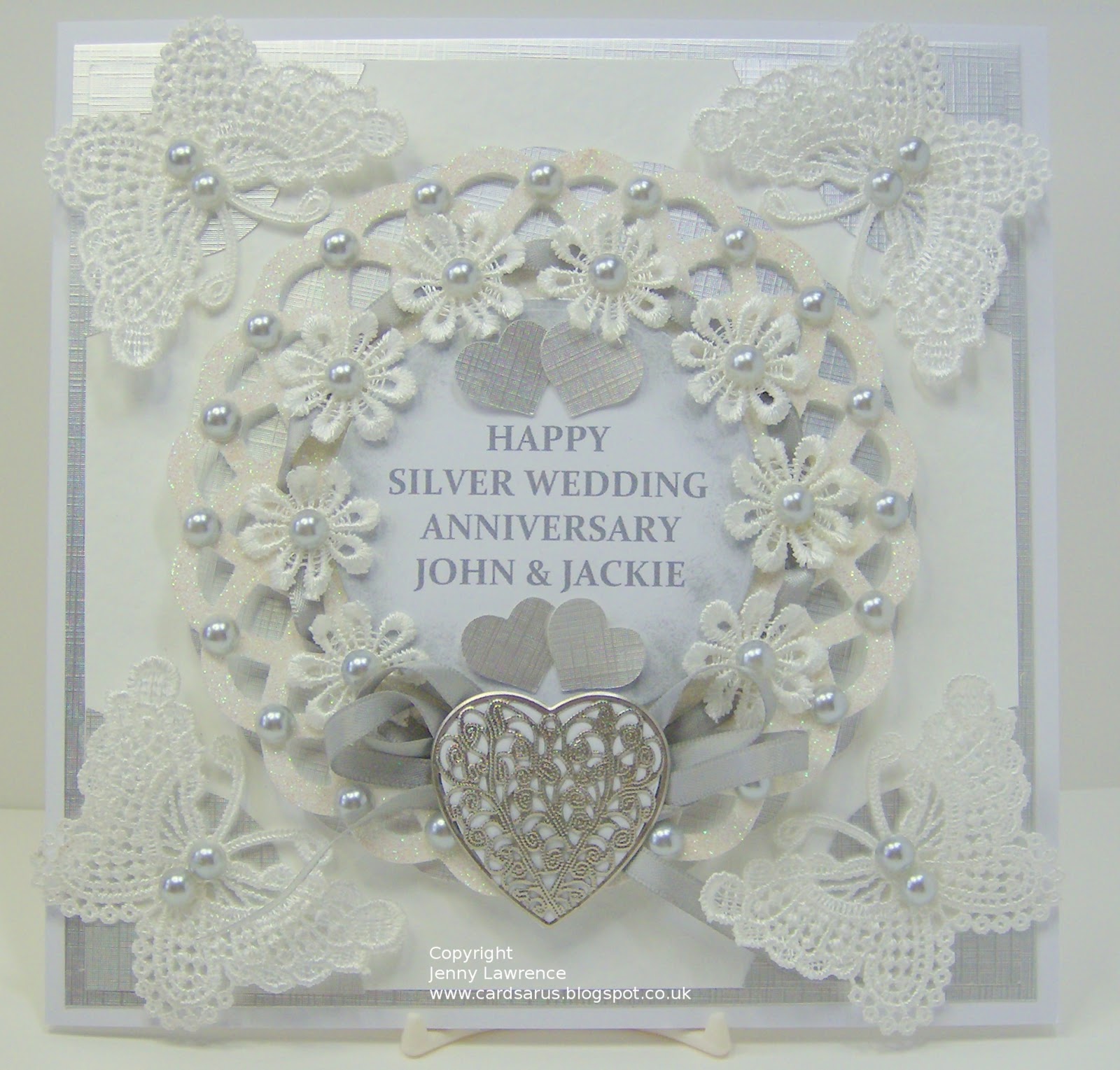 CARDSARUS SILVER WEDDING ANNIVERSARY CARD AND BOX