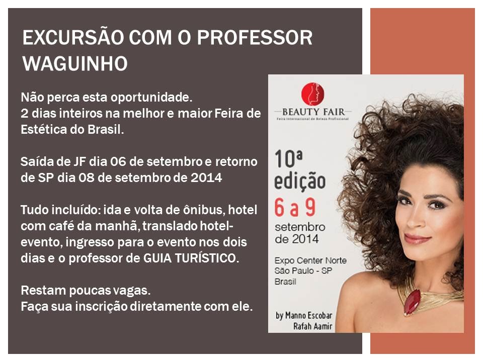 EXCURSÃO PARA BEAUTY FAIR EM SÃO PAULO