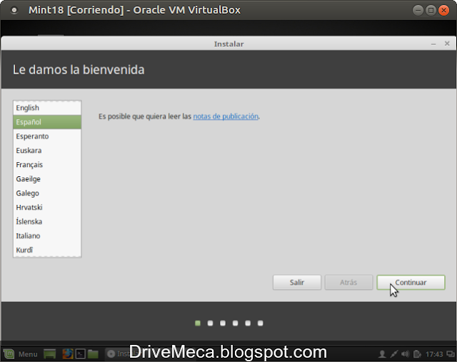 DriveMeca instalando Linux Mint Sarah paso a paso