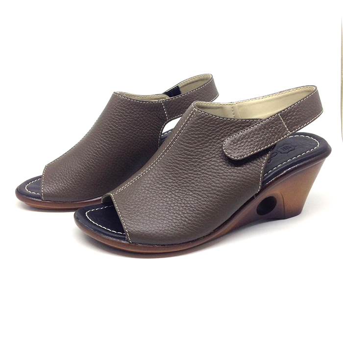  Sandal  wedges Wanita  Heels 7 cm Coffee Asli  Kulit  Sapi 