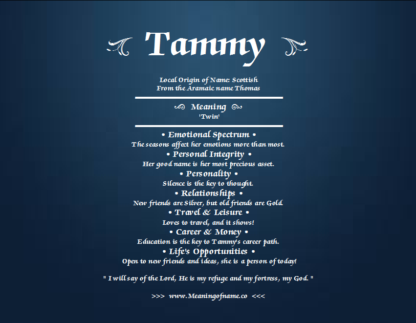 Tammy - Meaning of Name