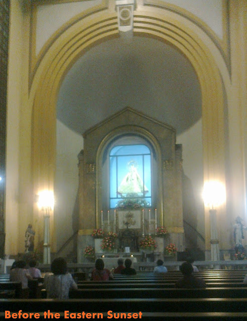 Devotees of La Naval praying inside Sto. Domingo Church