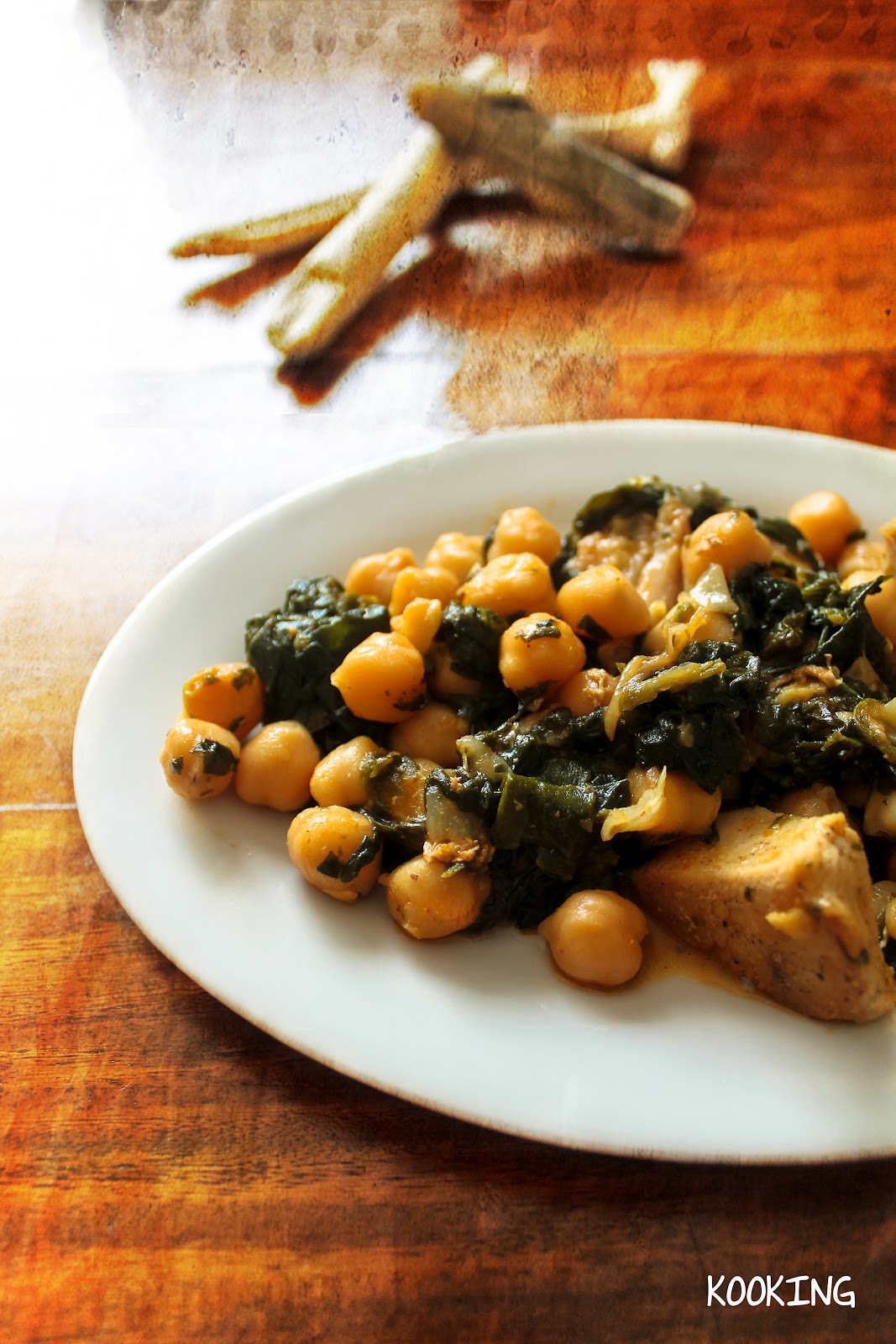 KOOKING Garbanzos con Espinacas y Pollo
