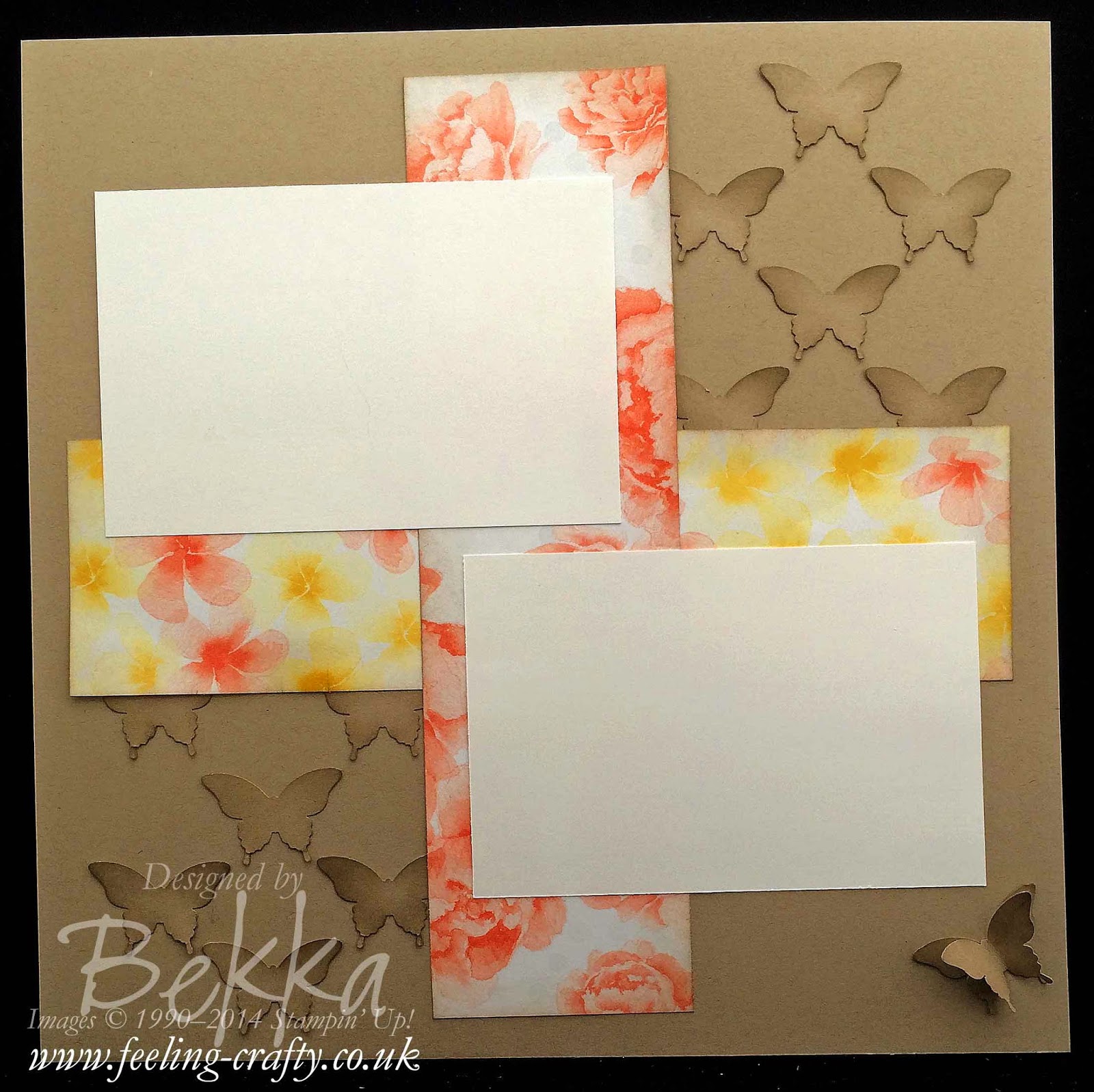 Beautiful Butterfly Scrapbook Page by UK based Stampin' Up! Demonstrator Bekka - check her blog every Saturday for Scrapbook Ideas
