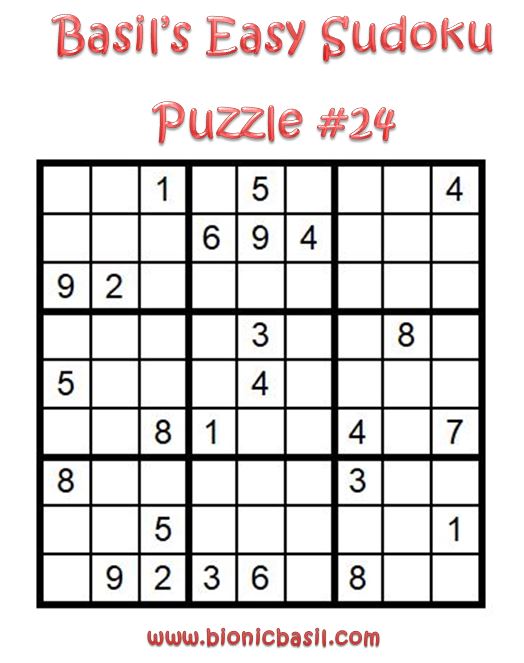 Basil's Easy Sudoku Puzzle #24 Brain Training with Cats @BionicBasil_
