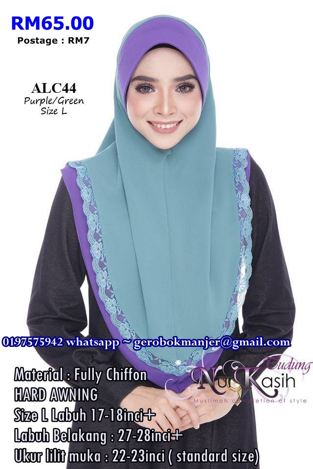 TUDUNG AMIRAH NURKASIH LACE SAIZ L