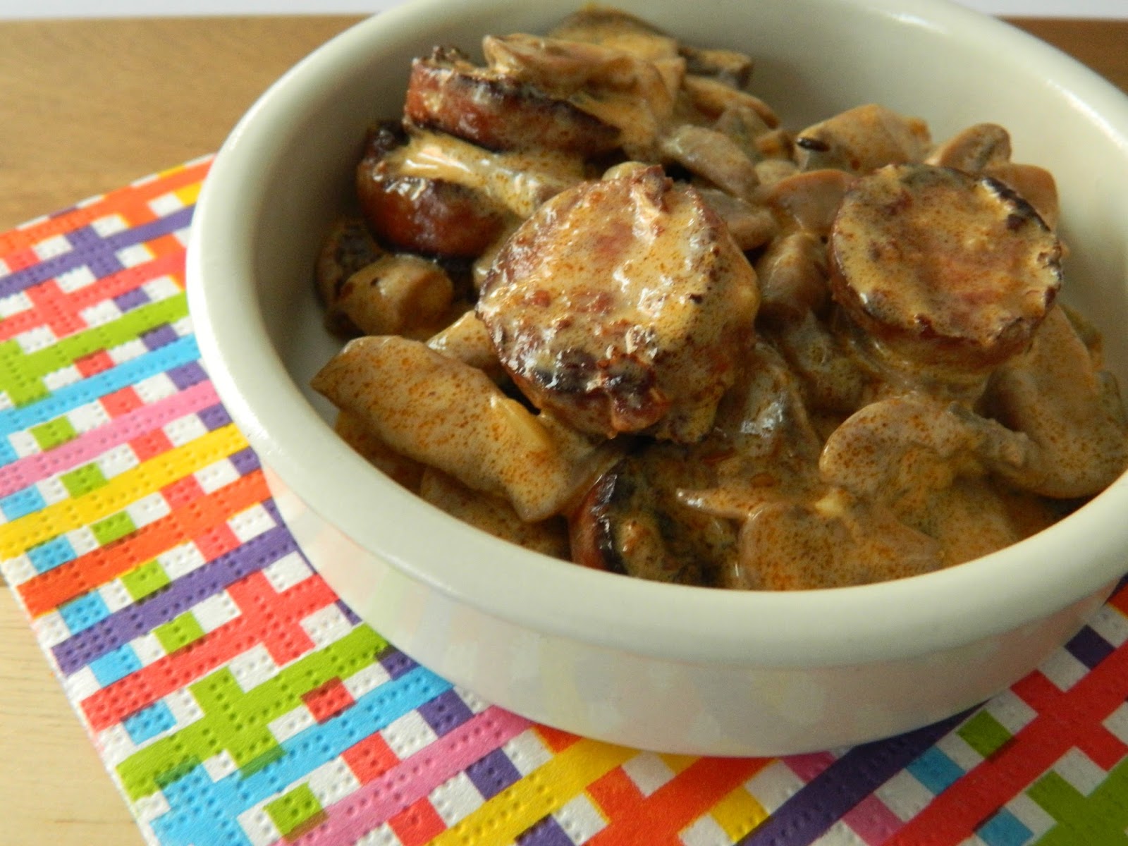 LAKIWIZINE: { Plat } Champignons au chorizo et sa touche de Jurançon.