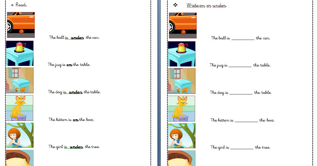 PRIMERO EN EL PATIO DE GEMMA 97. INGLÉS 1º PRIMARIA ADAPTADO. ON UNDER