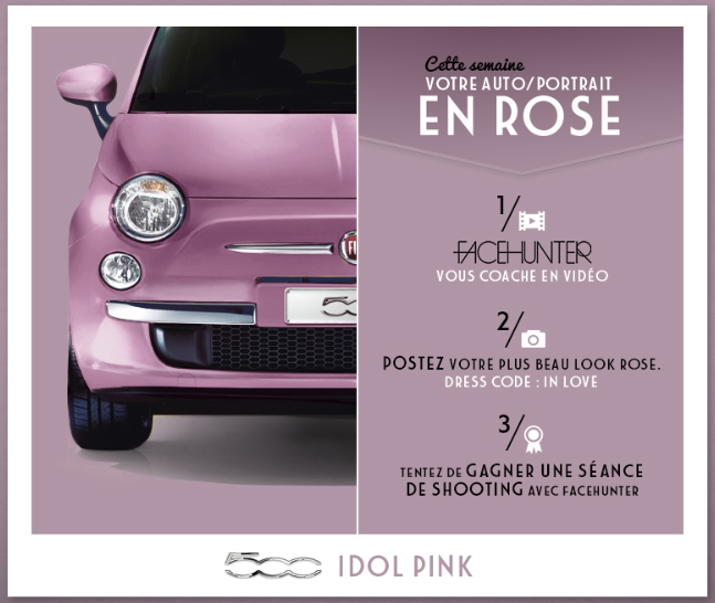 porteur fiat 500 rose