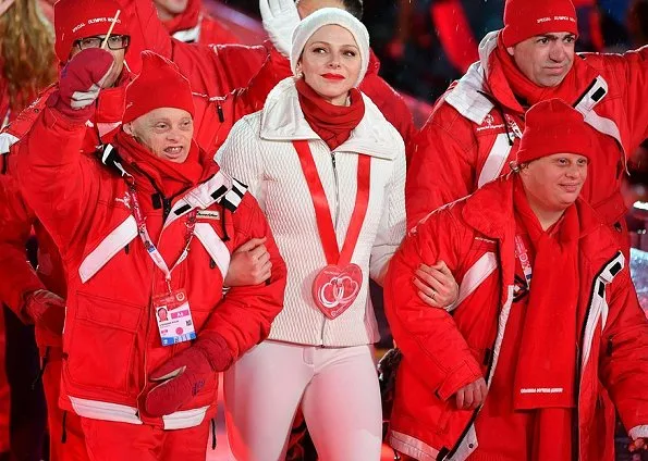 Princess Charlene of Monaco arrived at the opening ceremony of the 'Special Olympics World Winter Games 2017' in Schladming