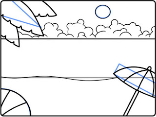 Langkah 6. Cara mudah sketsa/Menggambar pemandangn alam Kartun Pantai
