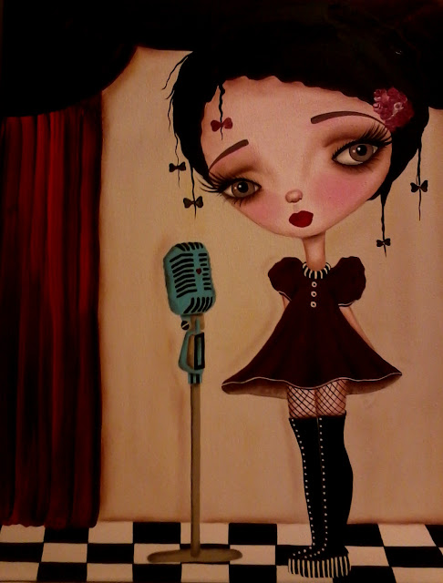 "Little Miss Performer"  16 x 20  Acrylics on Canvas by Dottie Gleason
