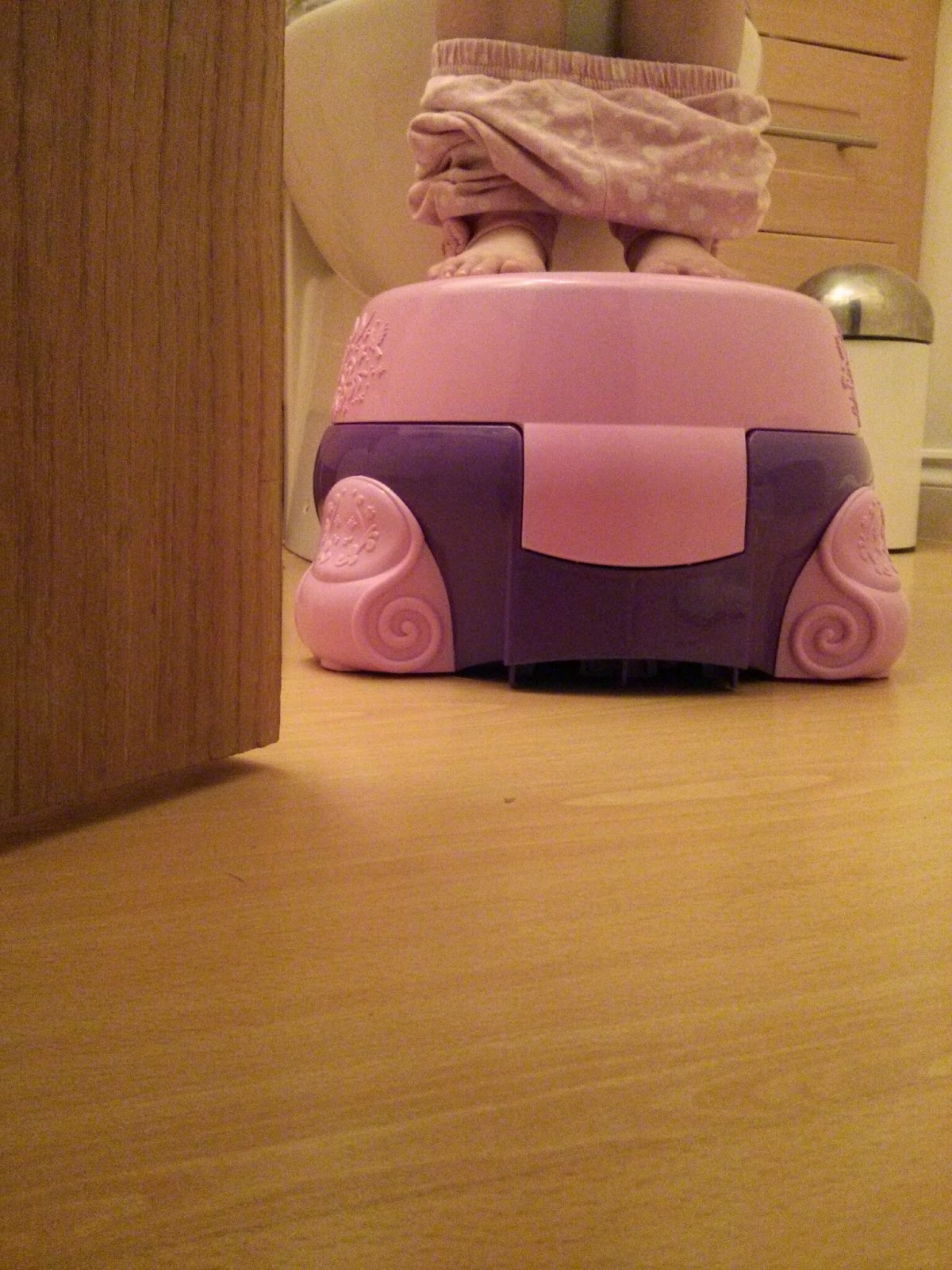 Using Disney Princess potty as step