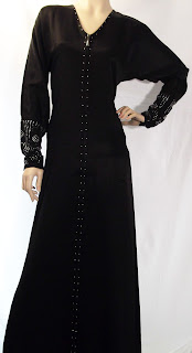 Satin Fabric Black Abaya - Women Satin Abaya ~ Ladies Fashion Style