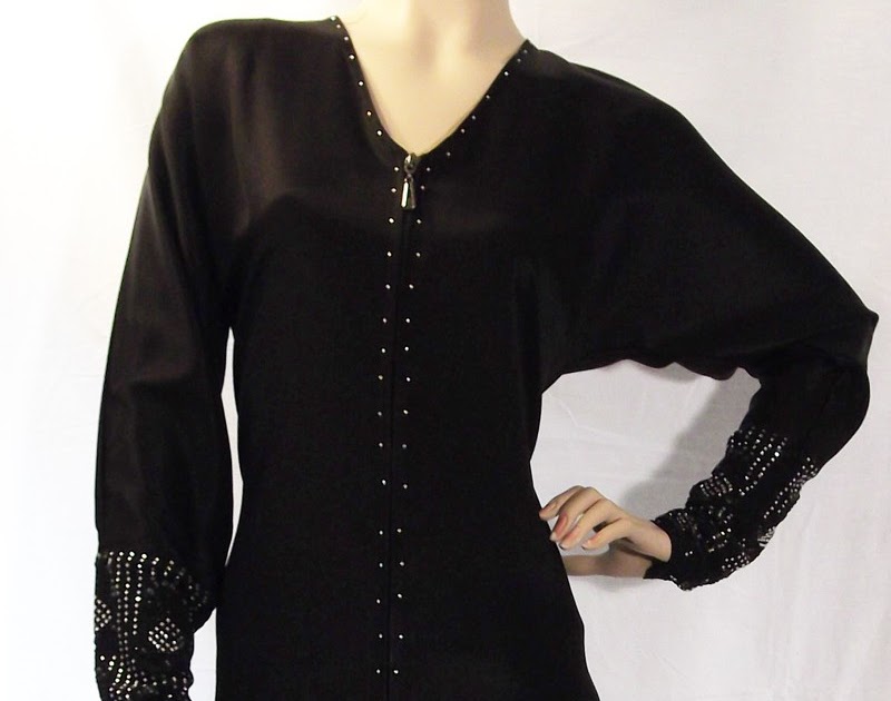 Satin Fabric Black Abaya - Women Satin Abaya ~ Ladies Fashion Style