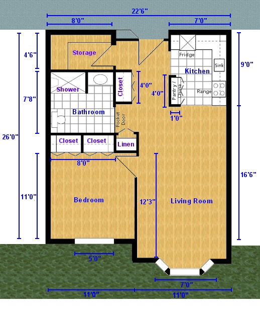 One Bedroom Floor Plans