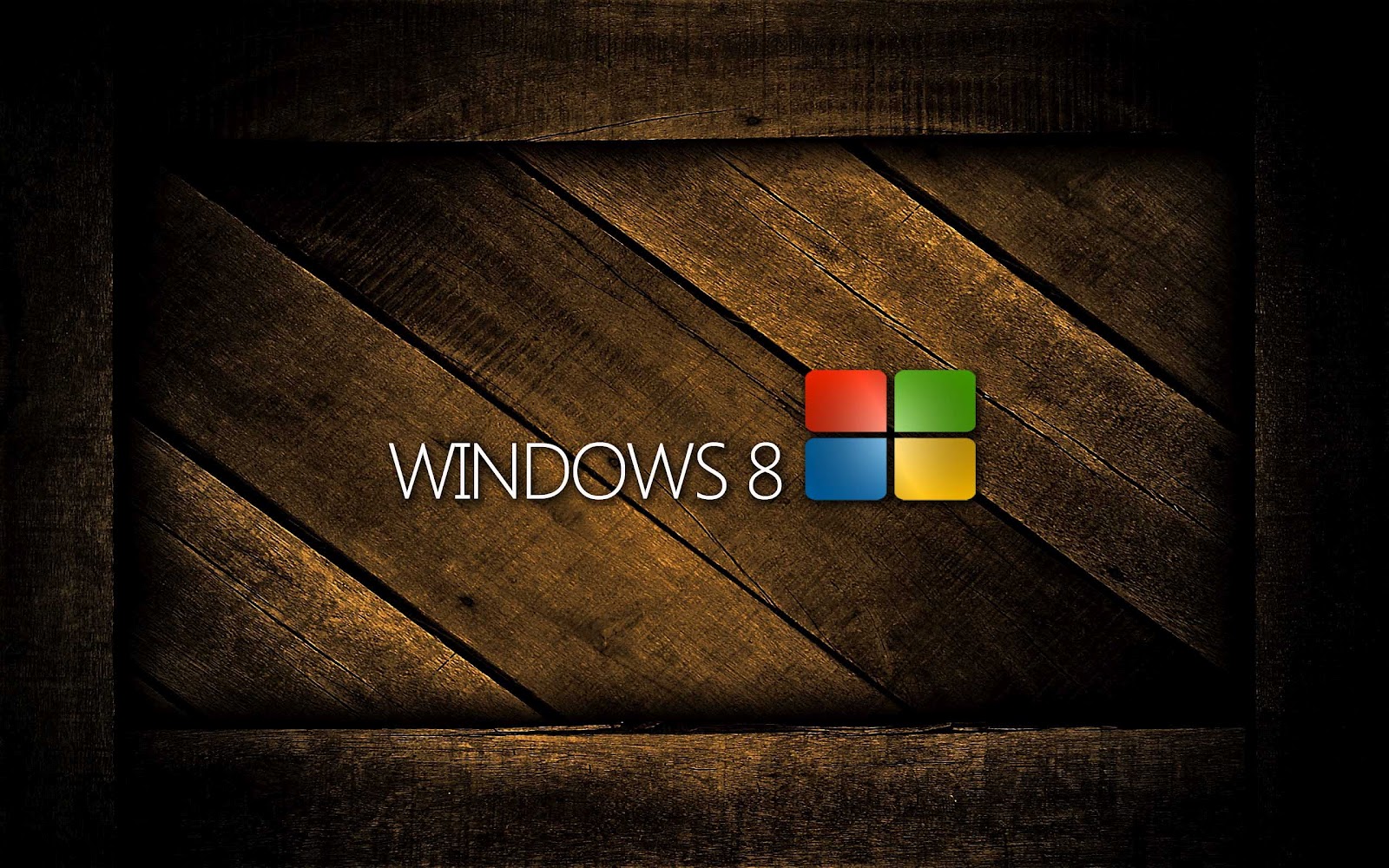 Bruine Windows 8 wallpaper met houten achtergrond
