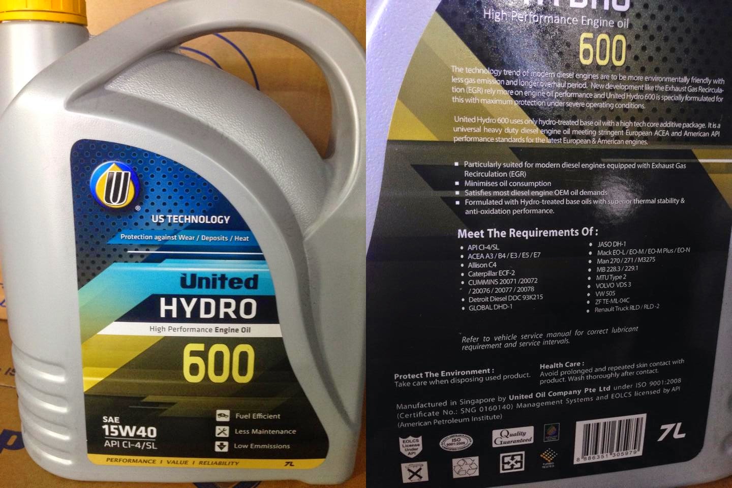 UNITED OIL HYDRO 600 15W40