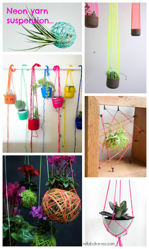ReFab Neon yarn + hanging plants! the ReFab Diaries