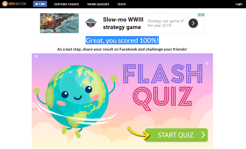 Flash Quiz Answers 100 Scored Video Quiz Star