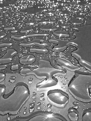 raindrops on a glass table