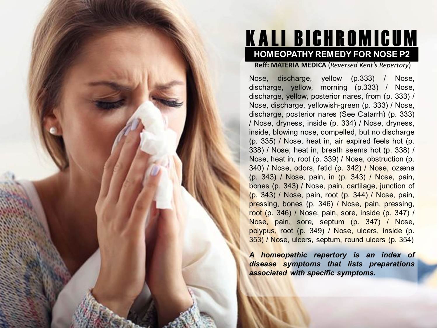 AzBudi Pusat Pakar Perubatan Homeopati & Naturopati KALI BICHROMICUM REMEDI HOMEOPATI UNTUK HIDUNG