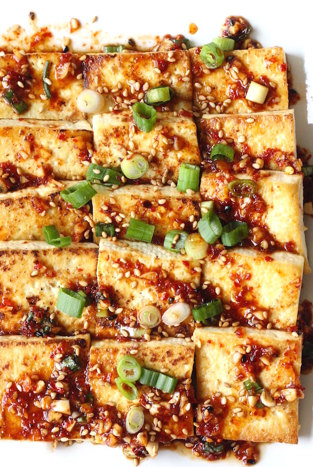 Korean-Style Pan Fried Tofu recipe by SeasonWithSpice.com